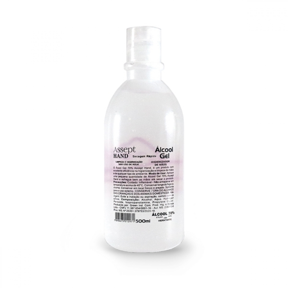 Álcool Gel 70% antisséptico 500ml Personalizado