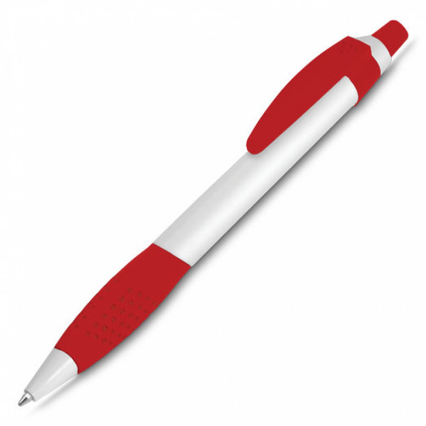 Caneta plástica com detalhe colorido personalizado