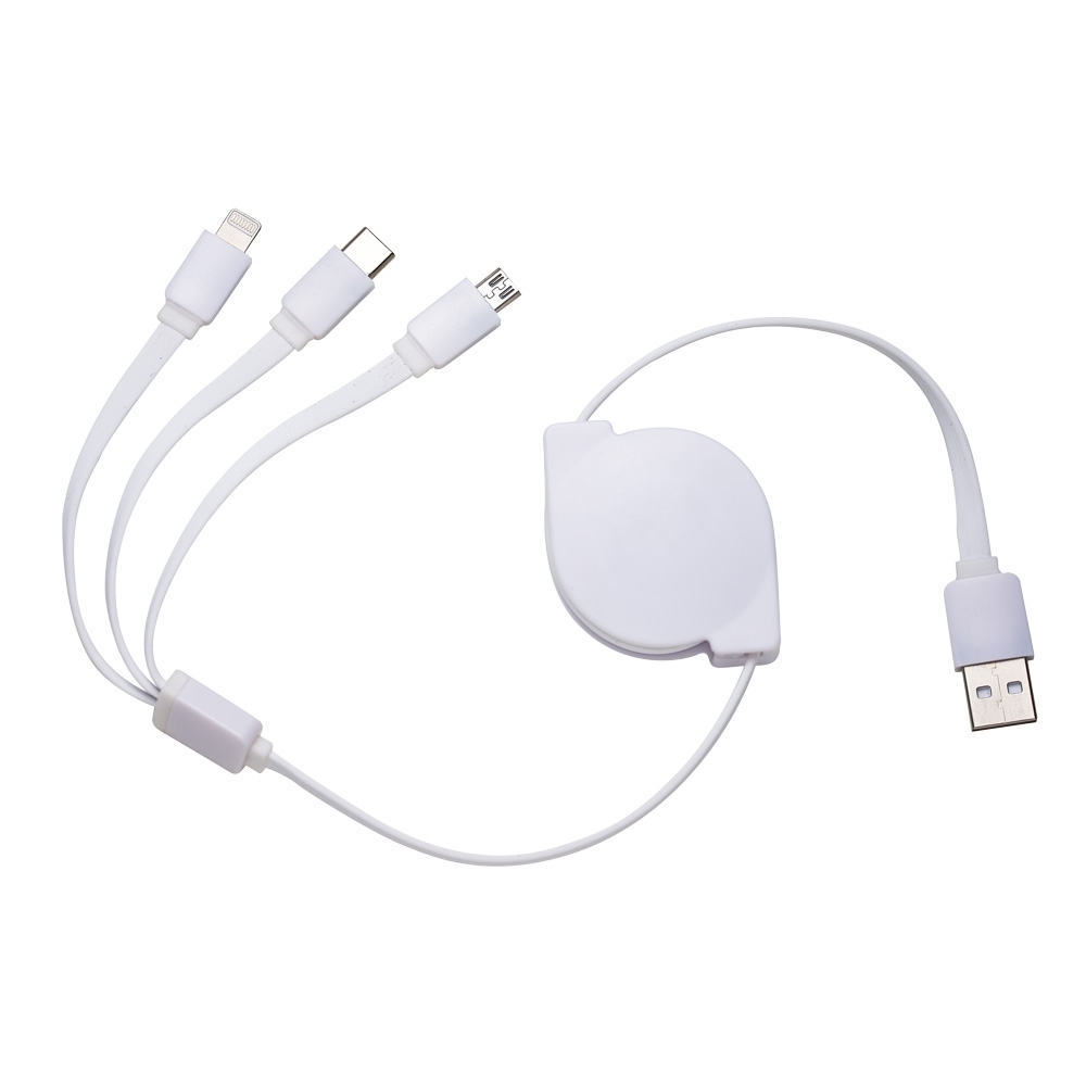 Cabo USB Retrátil 3 em 1 Personalizado 