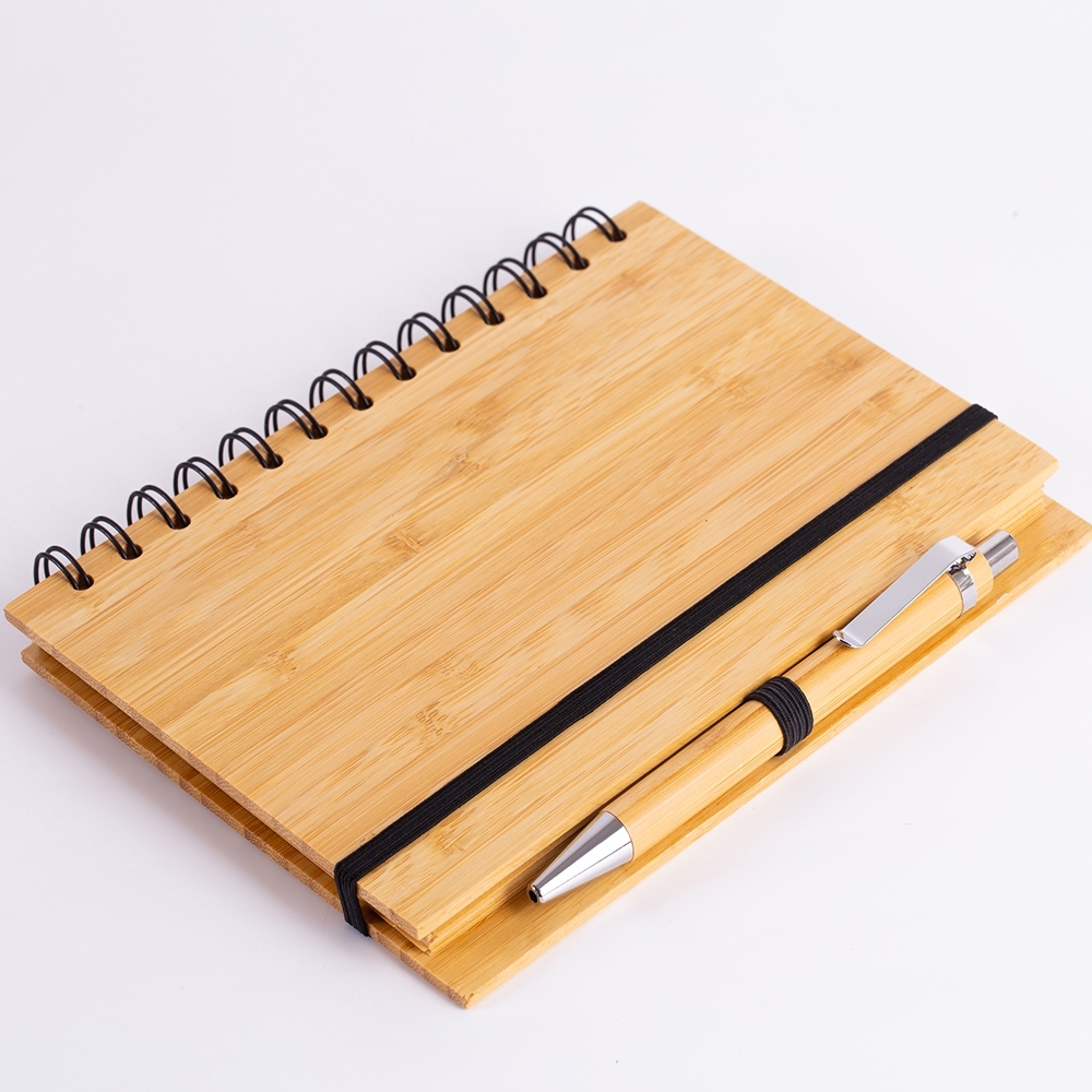 Caderno Médio Bambu com caneta