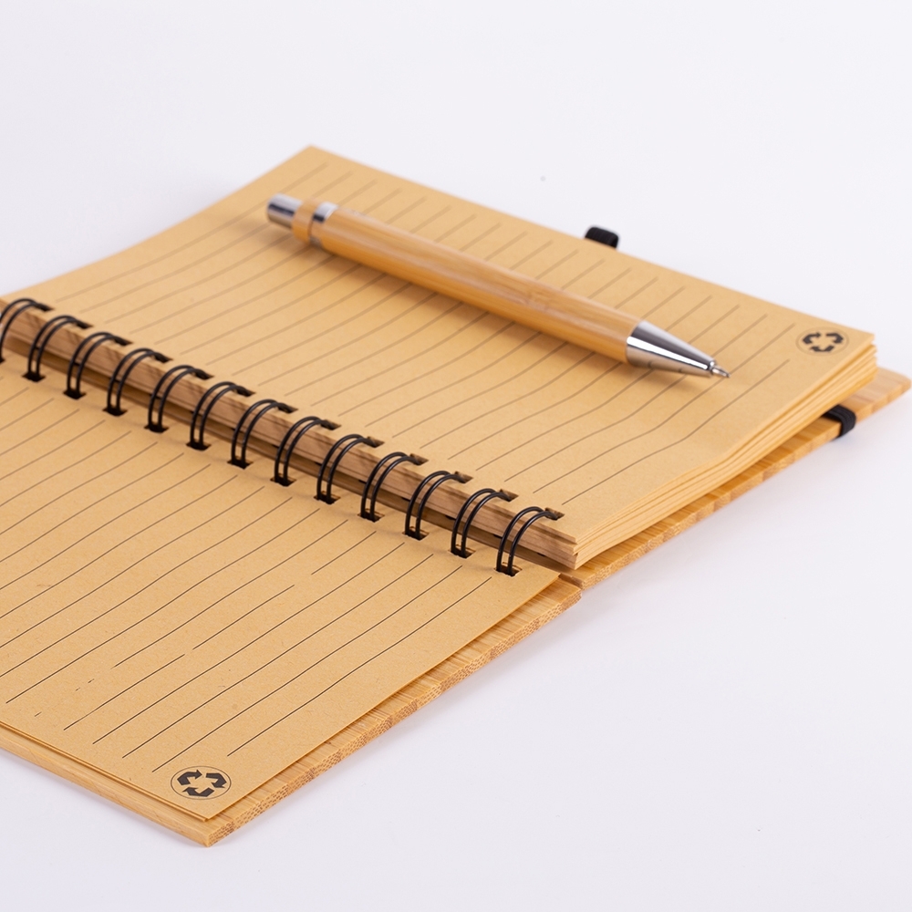 Caderno Médio Bambu com caneta