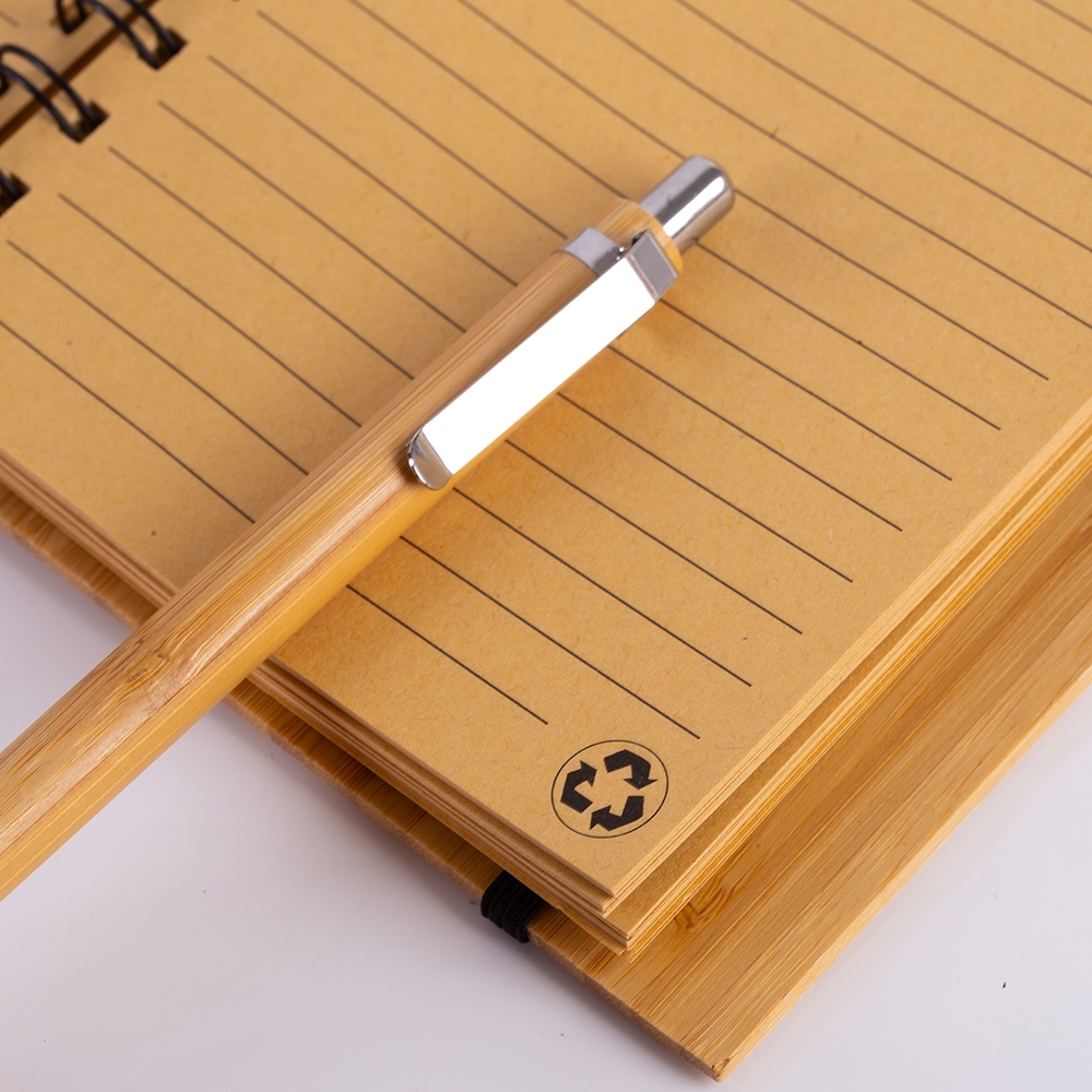 Caderno Médio Bambu com caneta
