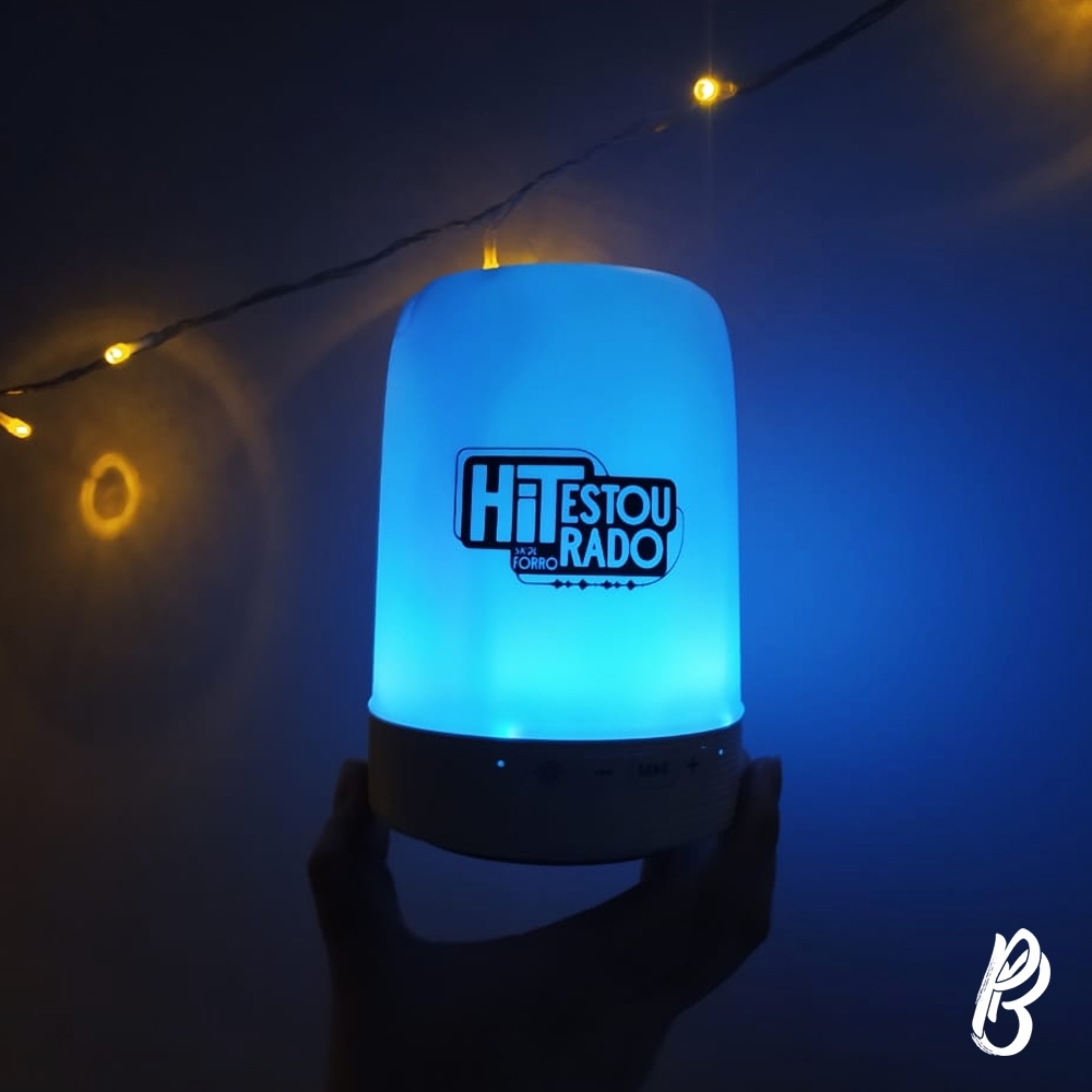 Caixa de Som Multimídia com Porta Caneta e Luminária Personalizado 