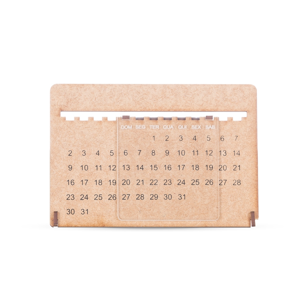 Calendário Permanente MDF com Acrílico Personalizado
