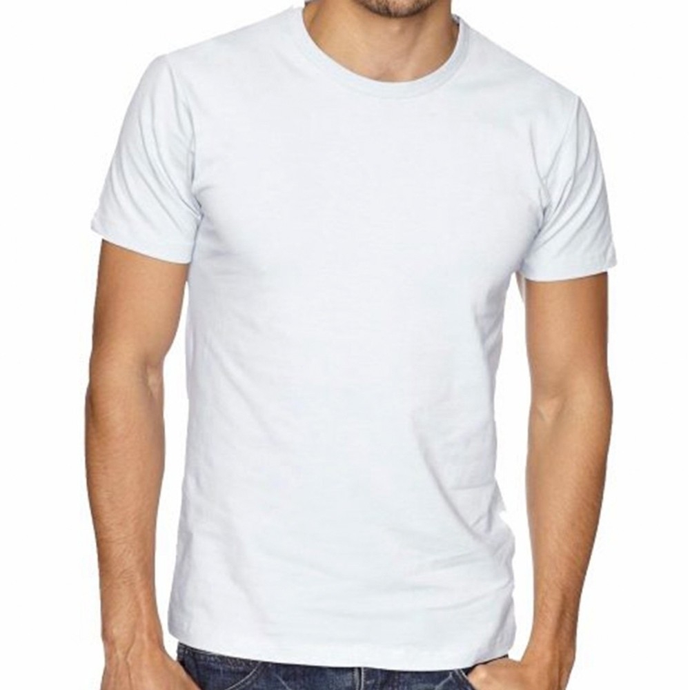 Camiseta Branca Gola Careca Personalizada