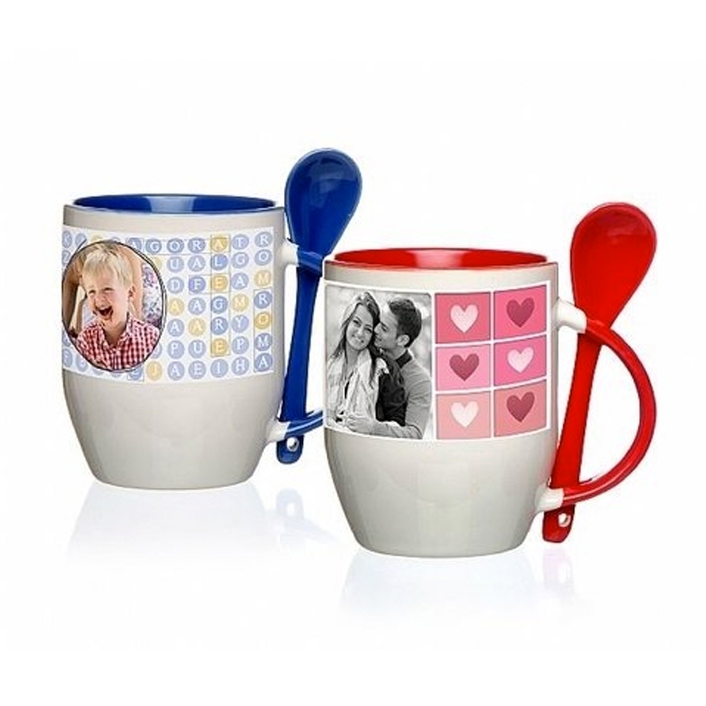 Caneca Com Colher Bicolor Personalizada