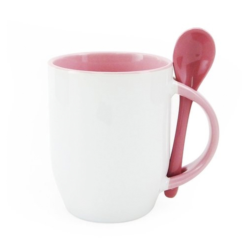 Caneca Com Colher Bicolor Personalizada