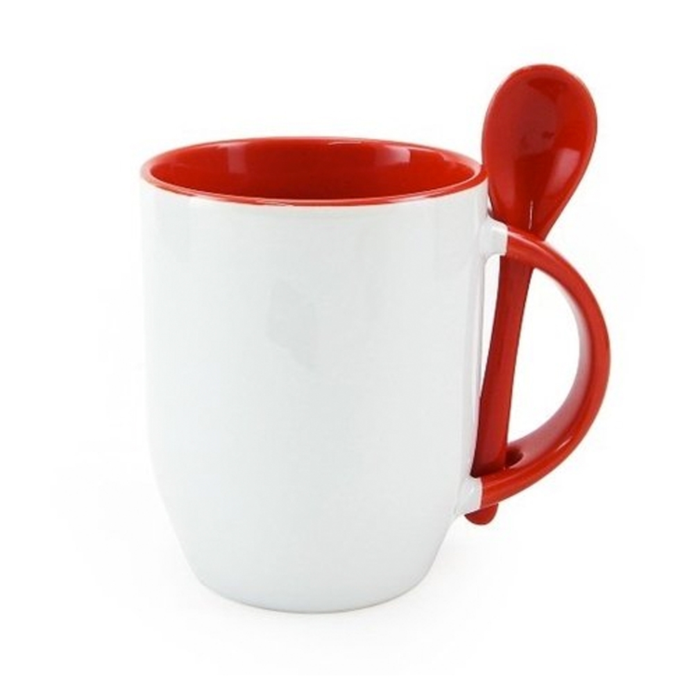 Caneca Com Colher Bicolor Personalizada