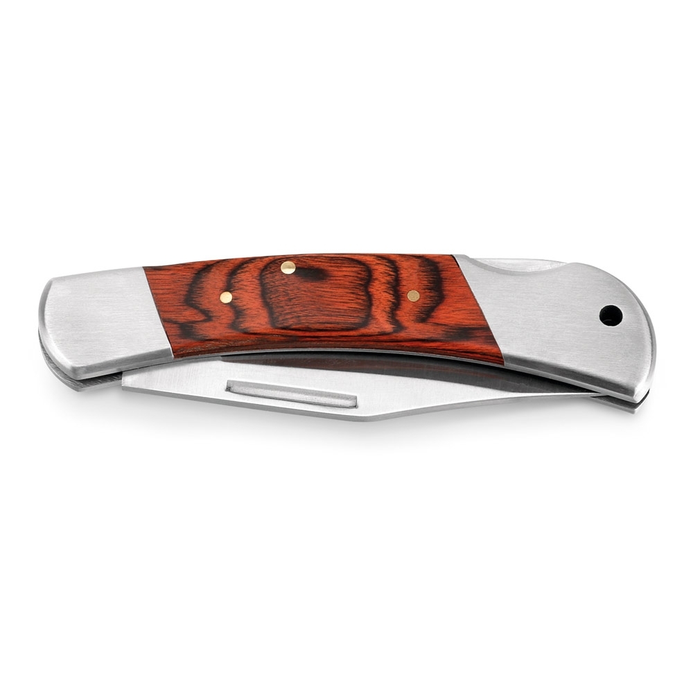 Canivete em aço inox e madeira Personalizado