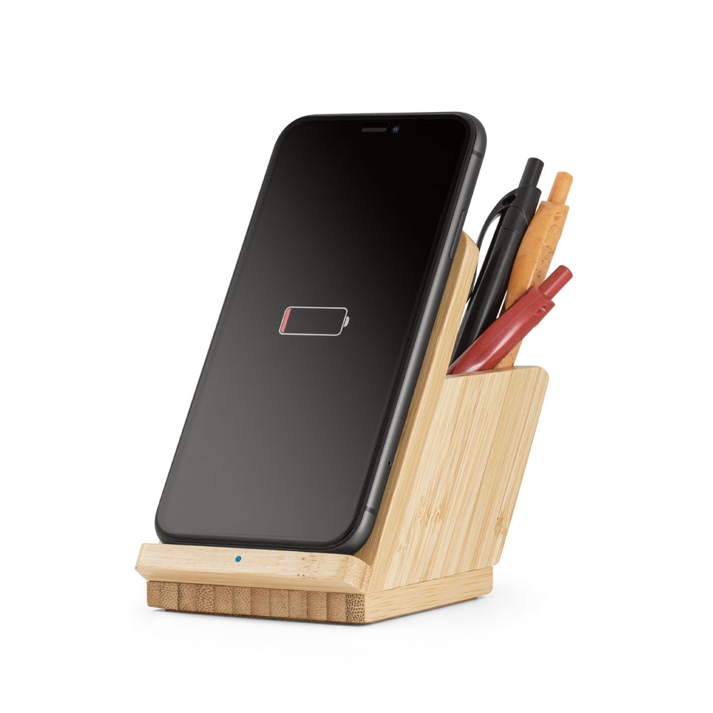 Carregador wireless em bambu Personalizado