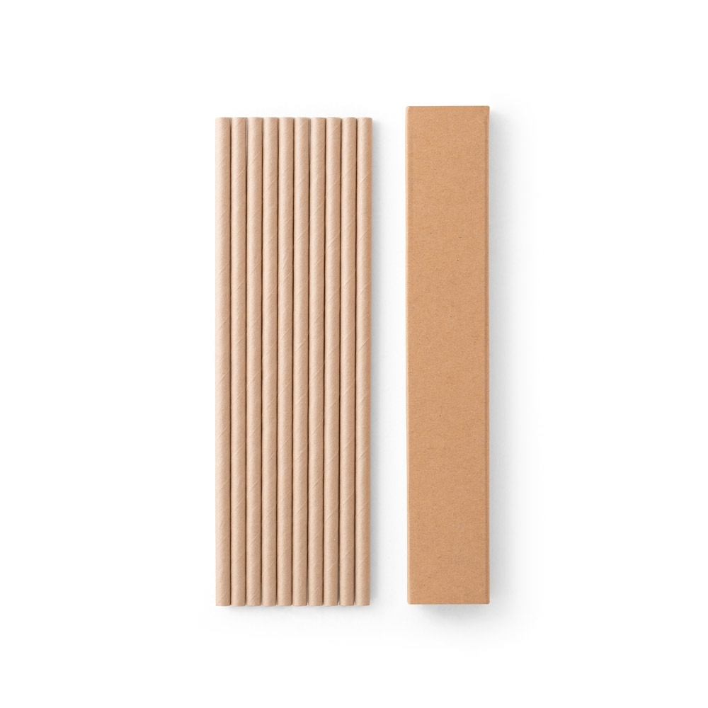 Conjunto de 10 canudos em papel kraft Personalizado