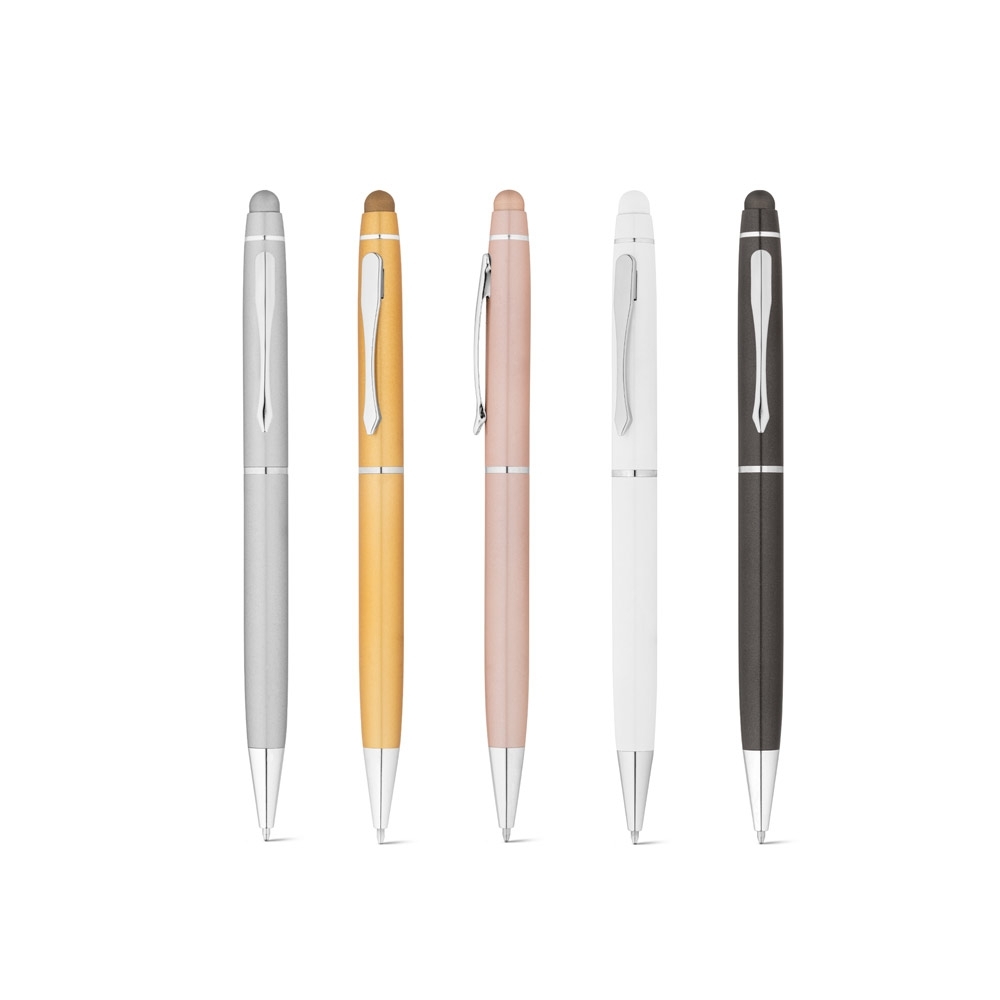 Esferográfica em metal com ponteira touch personalizada