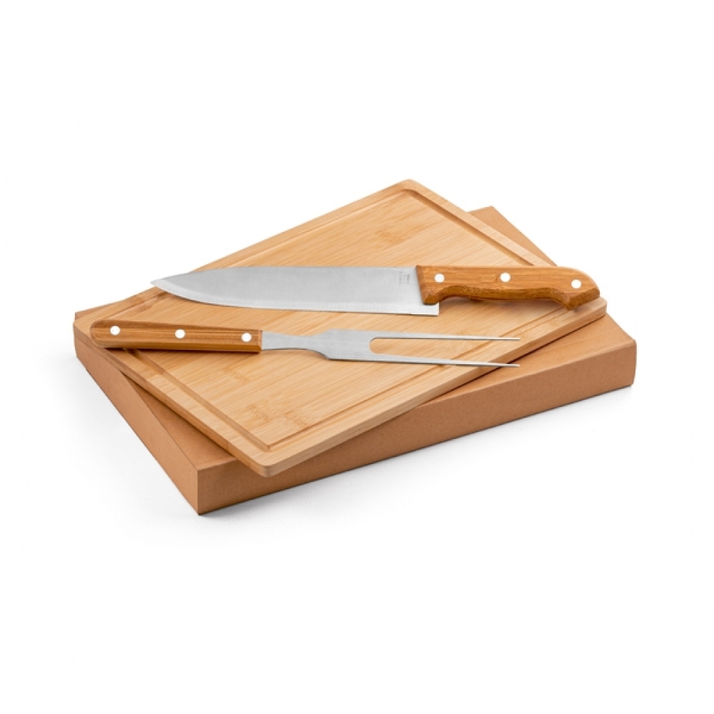 Kit Churrasco De Aço Inox e Bambu Personalizado
