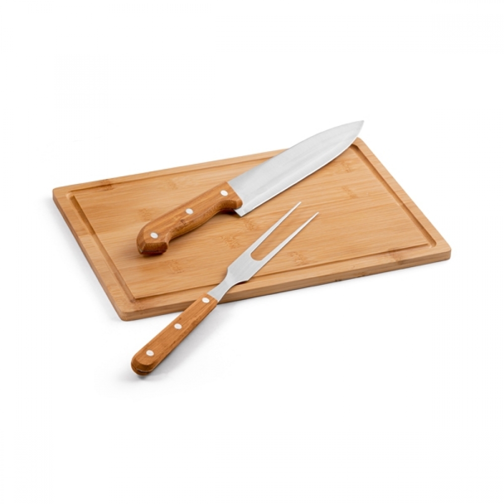 Kit Churrasco De Aço Inox e Bambu Personalizado