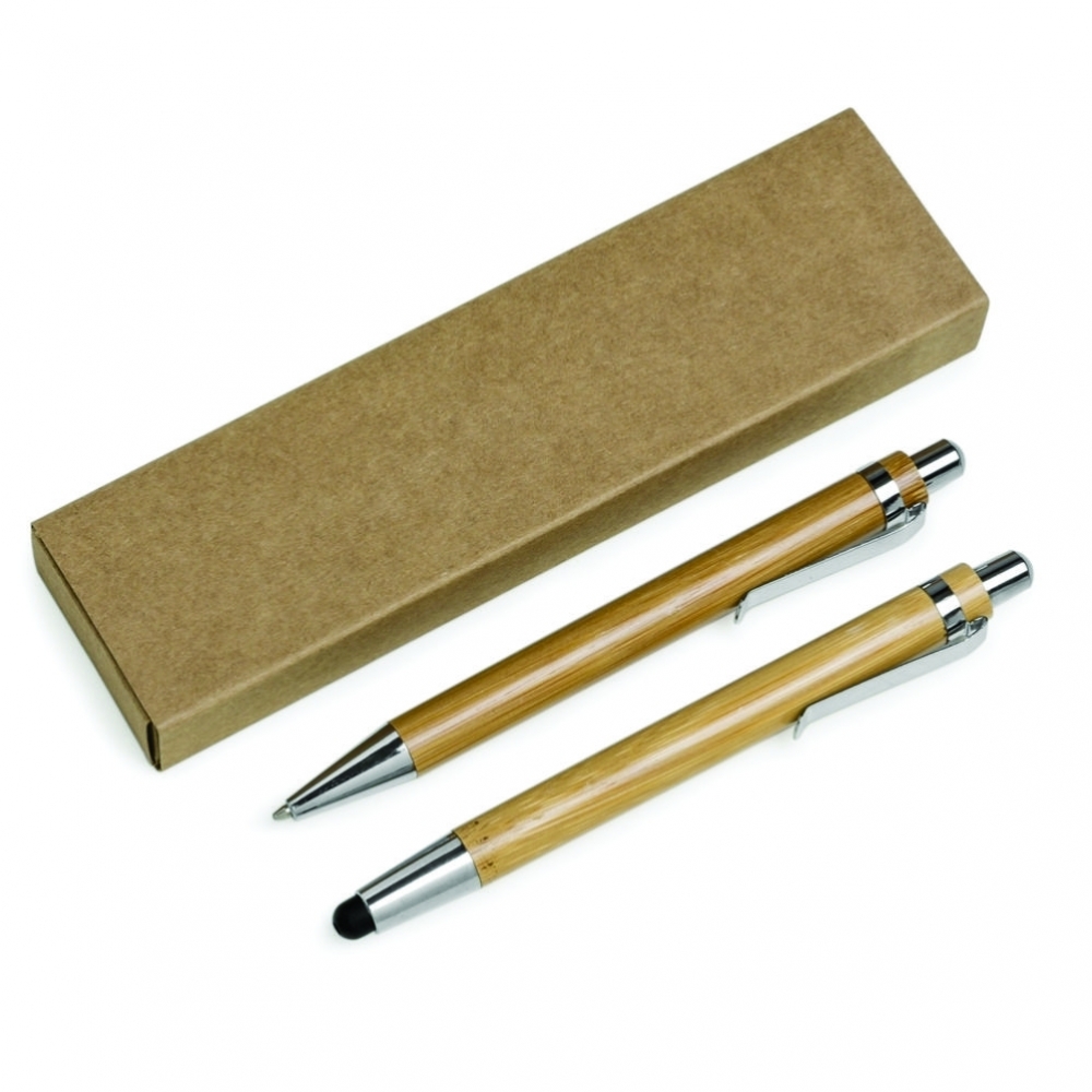 Kit Ecológico Caneta e Lapiseira Bambu Personalizado