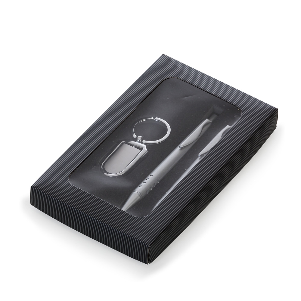 Kit caneta e Lapiseira metal e Chaveiro Giratório 