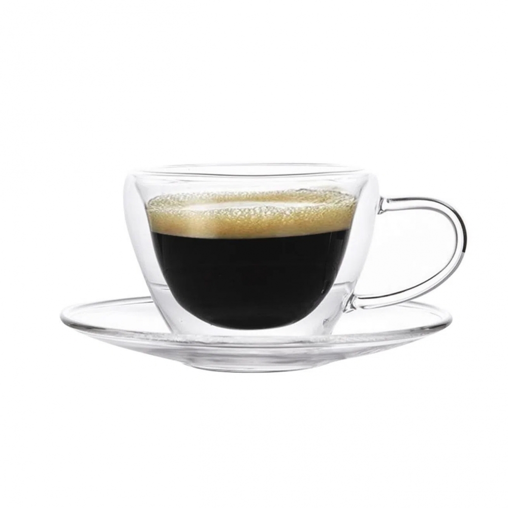 Xícara com pires double wall 90ml