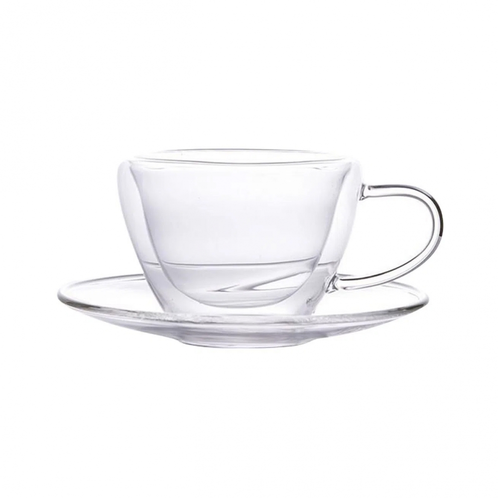 Xícara com pires double wall 90ml