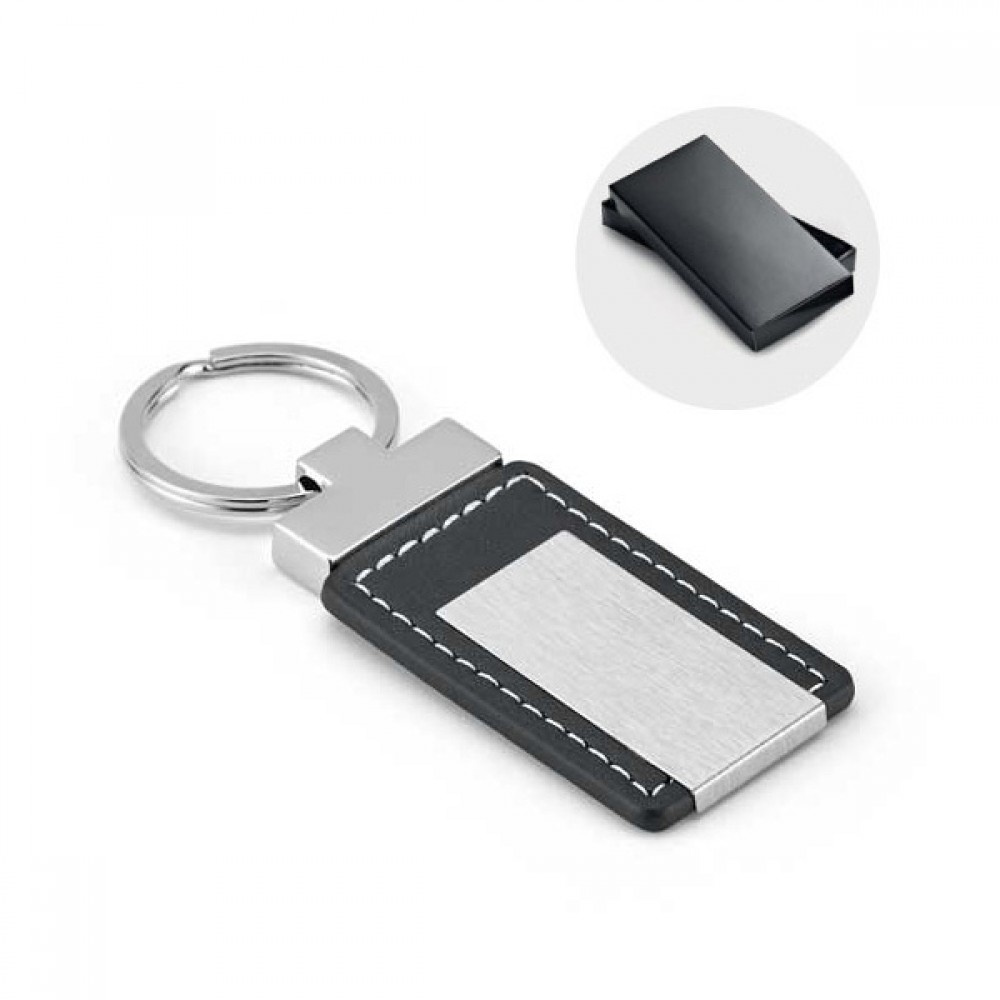 Chaveiro Couro Sintético e Metal Personalizado-93156