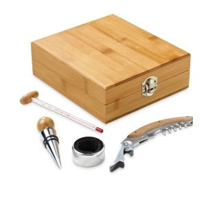 Conjunto para vinho. Bambu. Personalizada-94190