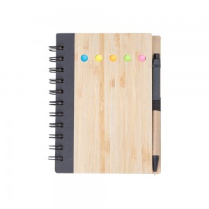 Bloco de Anotações Bambu com Caneta Personalizados-13776