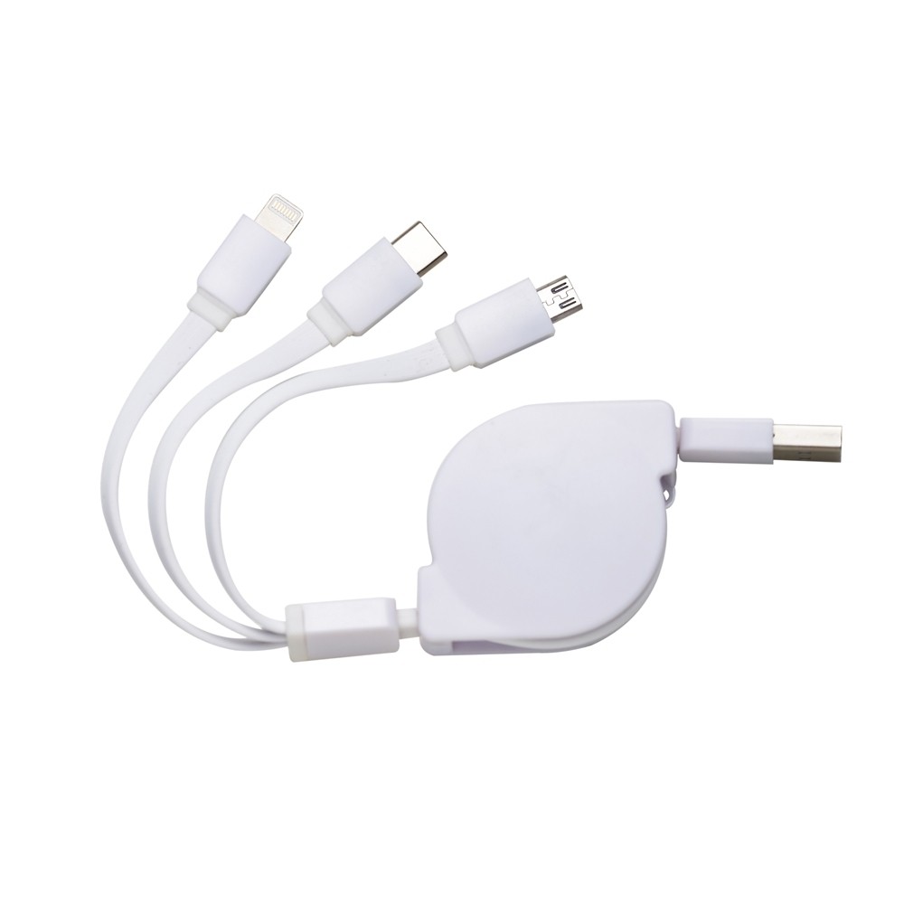 Cabo USB Retrátil 3 em 1 Personalizado -10338