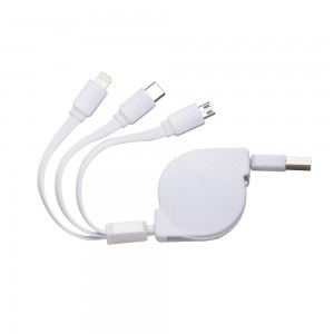 Cabo USB Retrátil 3 em 1 Personalizado -10338