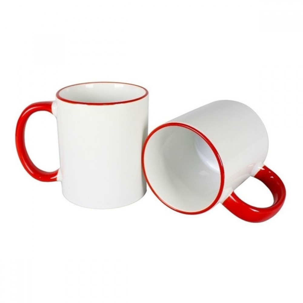 Caneca Alça E Borda Colorida Personalizada-FCB02