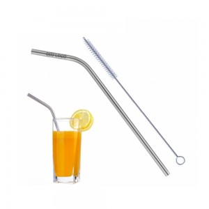 Canudo Inox Curvo E Escova Para Brinde Personalizado-PBCAN20