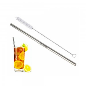 Canudo Inox Reto e Escova Personalizado-PBCAN10