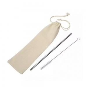 Kit Canudo Aço Inox Metal Reutilizável Personalizado-PBCAN