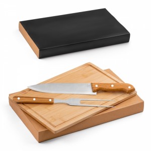 Kit Churrasco De Aço Inox e Bambu Personalizado-94143