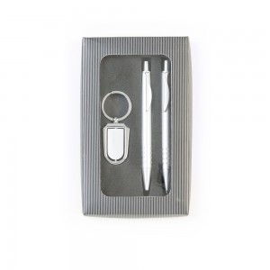 Kit caneta e Lapiseira metal e Chaveiro Giratório -183