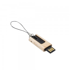 Pen Drive Retrátil Madeira 4GB-035-4GB