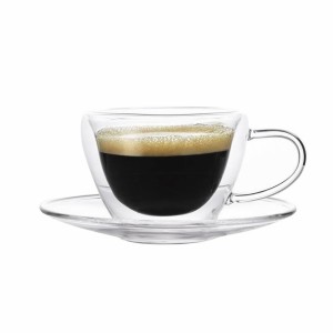 Xícara com pires double wall 90ml-FVE75