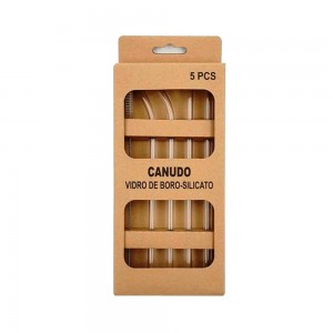 kit com 4 Canudos de vidro e escovinha.-FD06041