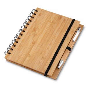 Caderno Médio Bambu com caneta-CAD390